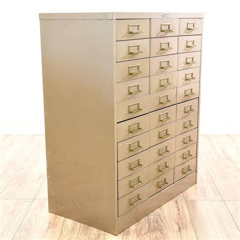 vintage steel filing cabinet|vintage metal card file cabinet.